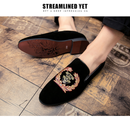 Men Suede Leather Loafers Casual Embroidered Moccasins Shoes - AwwwCos