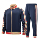 Men Track suits Long Sleeve Full-zip Sweatsuit Coat Drawstring Pants - AwwwCos
