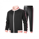 Men Track suits Long Sleeve Full-zip Sweatsuit Coat Drawstring Pants - AwwwCos