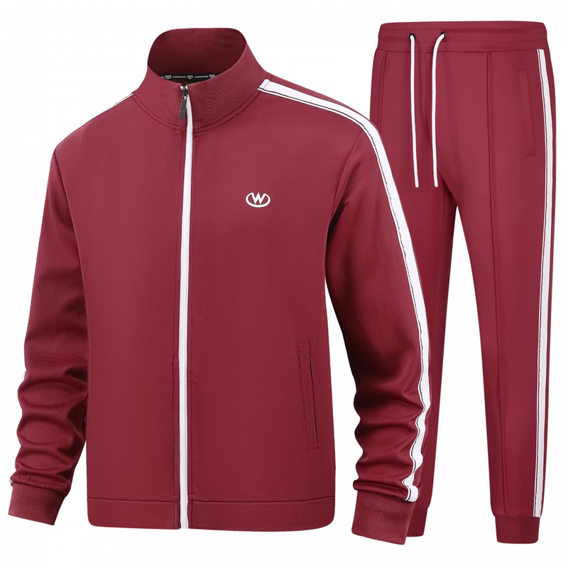 Men Track suits Sets Long Sleeve Full-zip Sweatsuit Coat Pants