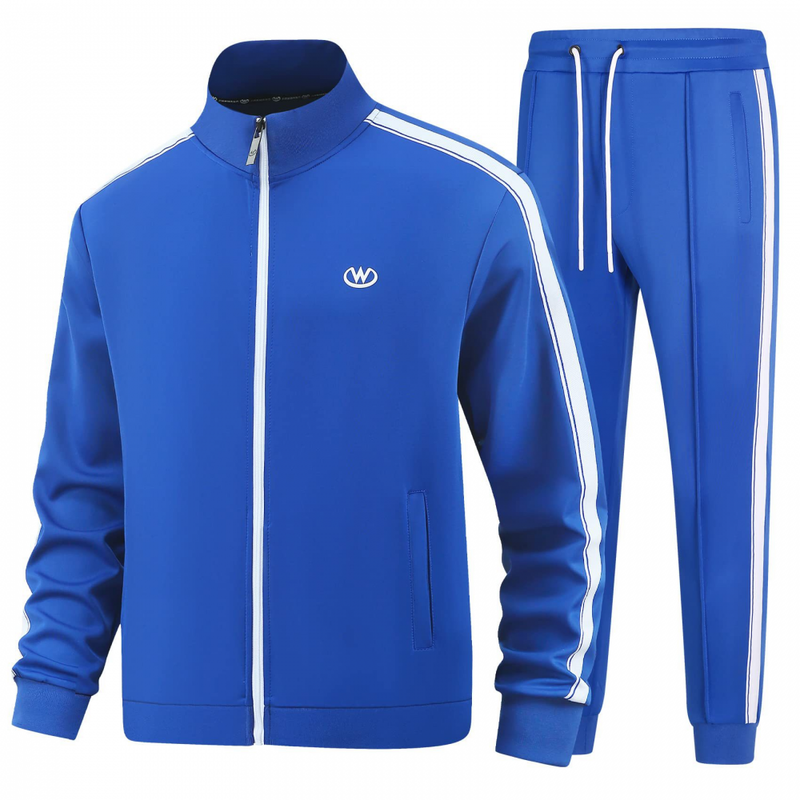 Men Track suits Sets Long Sleeve Full-zip Sweatsuit Coat Pants