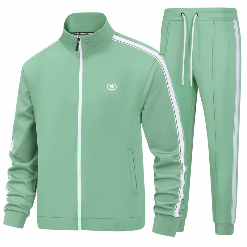 Men Track suits Sets Long Sleeve Full-zip Sweatsuit Coat Pants