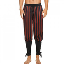 Men Viking Pirate Cosplay Renaissance Medieval Striped Short Pants