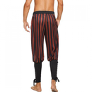 Men Viking Pirate Cosplay Renaissance Medieval Striped Short Pants