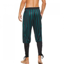 Men Viking Pirate Cosplay Renaissance Medieval Striped Short Pants