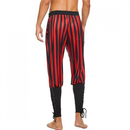 Men Viking Pirate Cosplay Renaissance Medieval Striped Short Pants