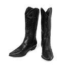 Men Western Cowboy Cosplay Patterned Shoes Embroidered Pointed Boots - AwwwCos