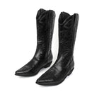 Men Western Cowboy Cosplay Patterned Shoes Embroidered Pointed Boots - AwwwCos