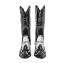 Men Western Cowboy Cosplay Patterned Shoes Embroidered Pointed Boots - AwwwCos