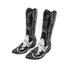 Men Western Cowboy Cosplay Patterned Shoes Embroidered Pointed Boots - AwwwCos