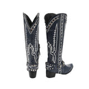 Men Western Cowboy Cosplay Shoes Wide Calf Knee High Embroidered Cowgirl Boots - AwwwCos
