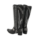 Men Western Cowboy Cosplay Shoes Wide Calf Knee High Embroidered Cowgirl Boots - AwwwCos