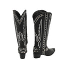 Men Western Cowboy Cosplay Shoes Wide Calf Knee High Embroidered Cowgirl Boots - AwwwCos