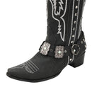 Men Western Cowboy Cosplay Shoes Wide Calf Knee High Embroidered Cowgirl Boots - AwwwCos