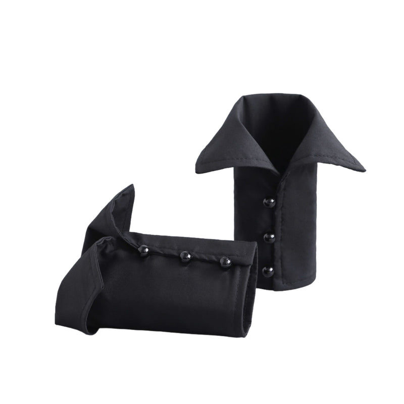 Men Women Cosplay Accessory Fake Shirt Collar Wrist Cuffs for Wedding Party - AwwwCos