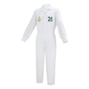 Men Women Golf Caddie Costume White Jumpsuit With Green Cap Couple Outfit
