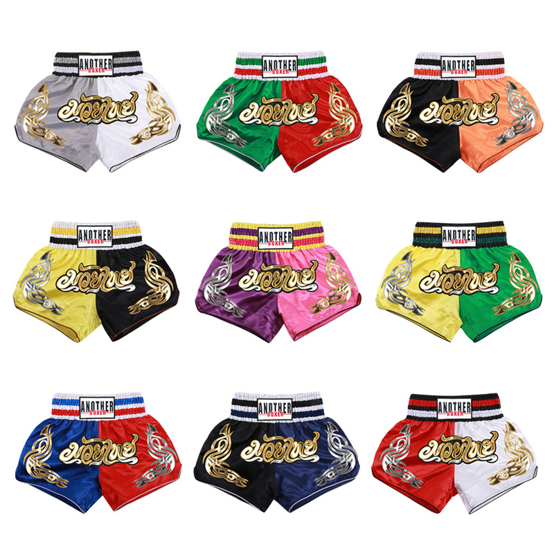 Men Women Splice Boxing Muay Thai Shorts Training Fighting Costume - AwwwCos