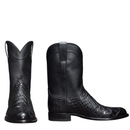 Men Wooden Sole Cowboy Flat Heel Crocodile Pattern Shoes Knight Boots - AwwwCos