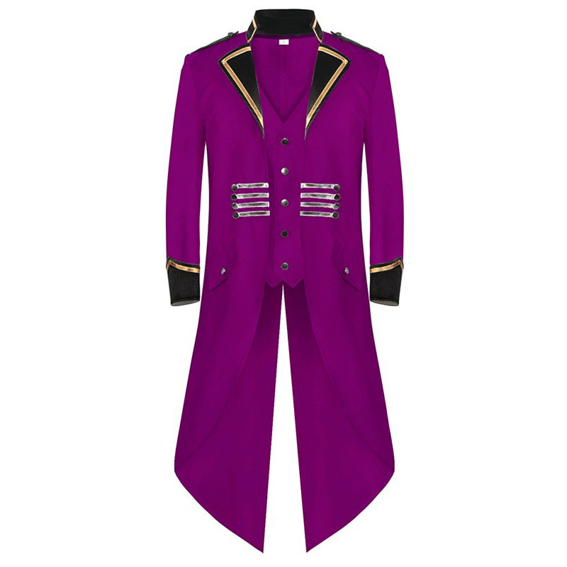 Men European Medieval Fake Two Pieces Retro Punk Long Tuxedo - AwwwCos
