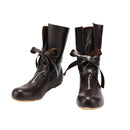 Men Renaissance Cosplay Boots Lace Up Vintage Viking Pirate Tied Shoes - AwwwCos