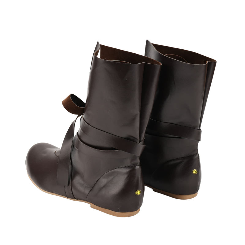 Men Renaissance Cosplay Boots Lace Up Vintage Viking Pirate Tied Shoes - AwwwCos