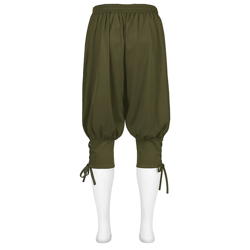 Men Spring Summer Autumn Ankle Banded Medieval Viking Navigator Pants