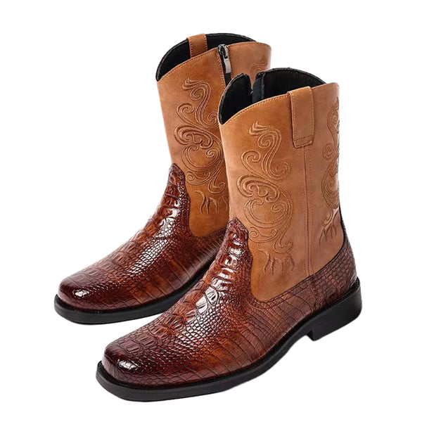 Men's Printed Martin Boots British Style Fashion Trendy Casual Shoes
