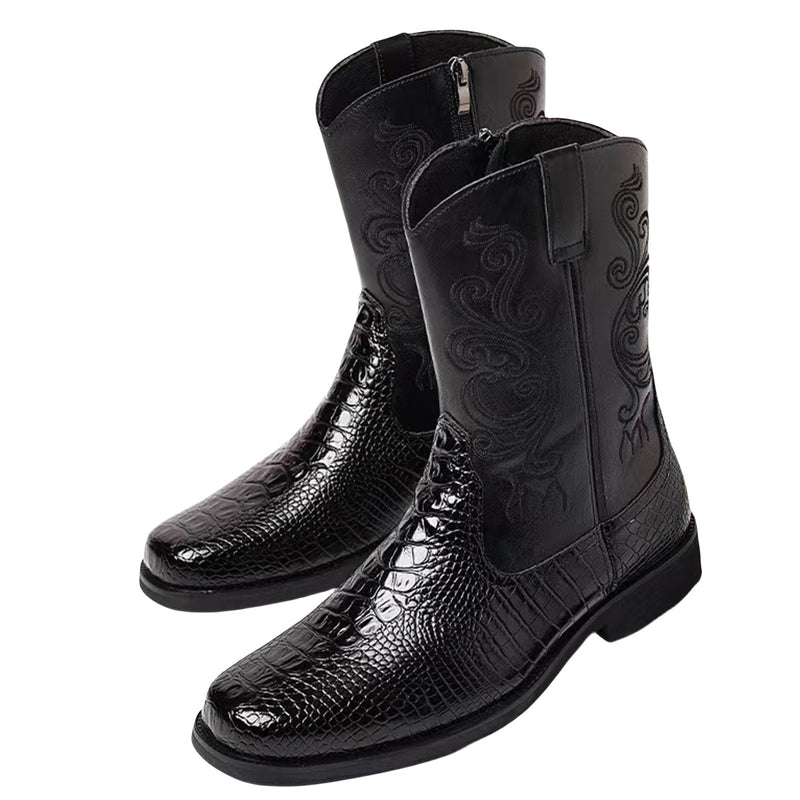 Men's Printed Martin Boots British Style Fashion Trendy Casual Shoes