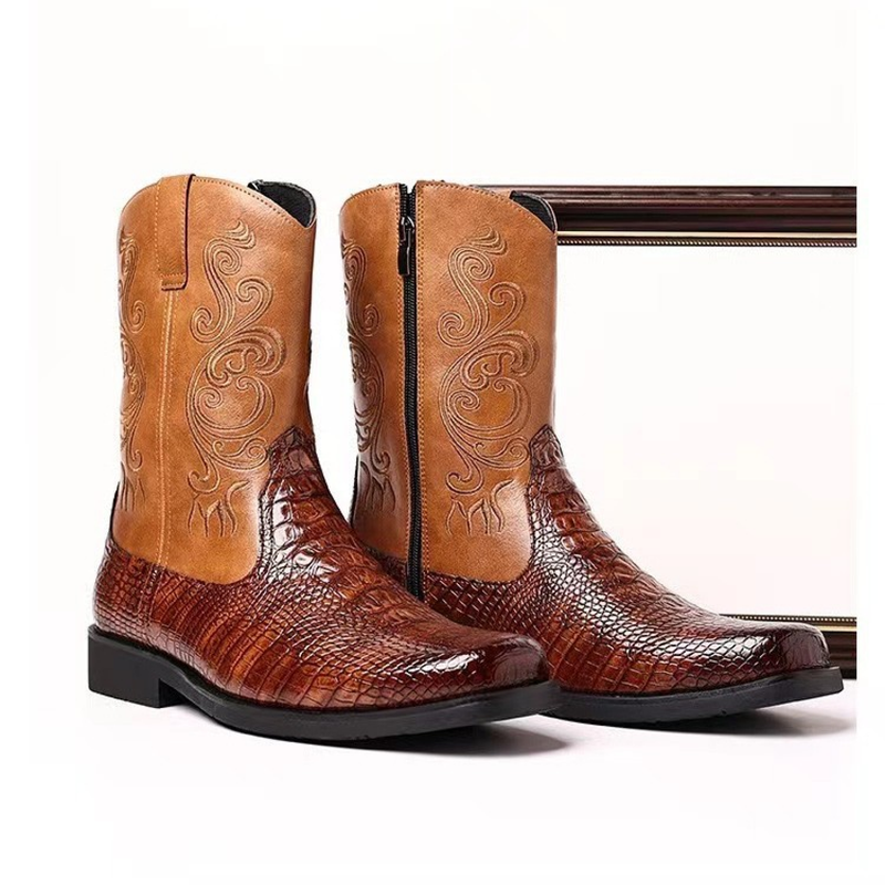 Men's Printed Martin Boots British Style Fashion Trendy Casual Shoes