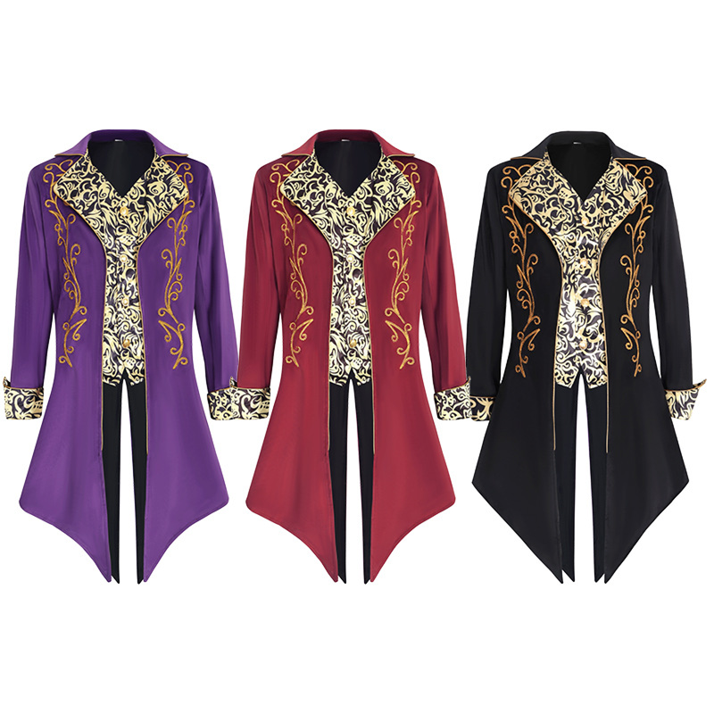 Men's Steam Swallowtail Medieval Jacket Gothic Victorian Frok Coat