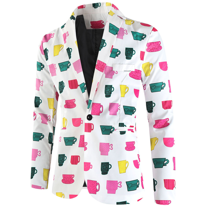 Men's Tuxedo Jacket for Valentine's Day Sweet Heart Printed Jacket