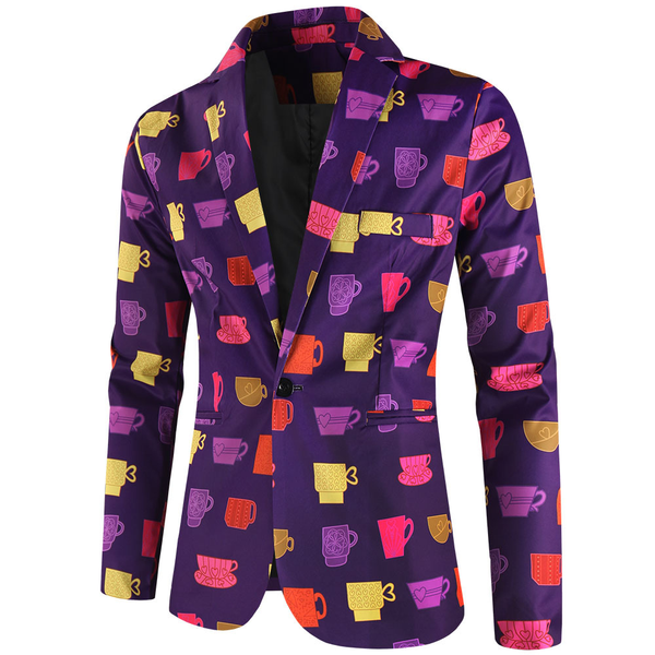 Men's Tuxedo Jacket for Valentine's Day Sweet Heart Printed Jacket
