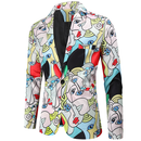 Men's Tuxedo Jacket for Valentine's Day Sweet Heart Printed Jacket - AwwwCos