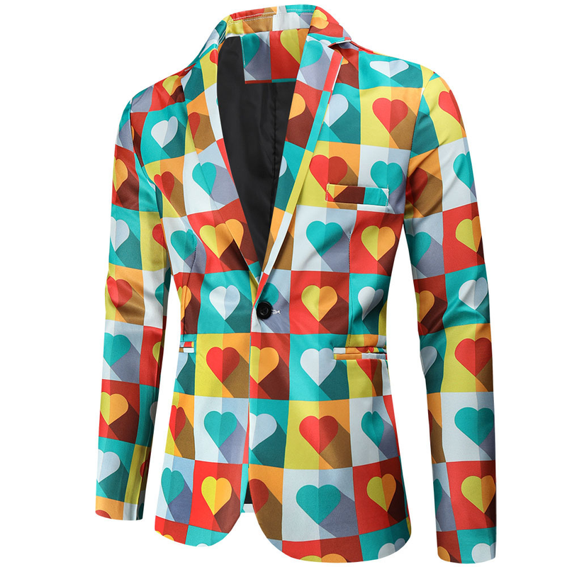 Men's Tuxedo Jacket for Valentine's Day Sweet Heart Printed Jacket