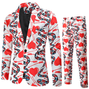 Men's Valentine's Day Slim Fit Suit 2 Piece One Button Jackets Pants