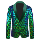 Men's Velvet Flip Fish Scale Sequin Dress Yolo Collar Color Jacket - AwwwCos