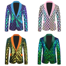 Men's Velvet Flip Fish Scale Sequin Dress Yolo Collar Color Jacket - AwwwCos