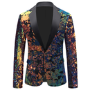 Men's Velvet Sequin Suit Host Male Singer Gradient Dress Suit Jacket - AwwwCos