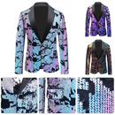 Men's Velvet Sequin Suit Host Male Singer Gradient Dress Suit Jacket - AwwwCos