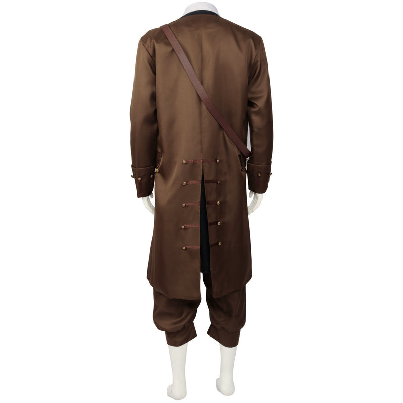 Men Jack Sparrow Cosplay Costume Jackie Captain Khaki Pirate Uniform