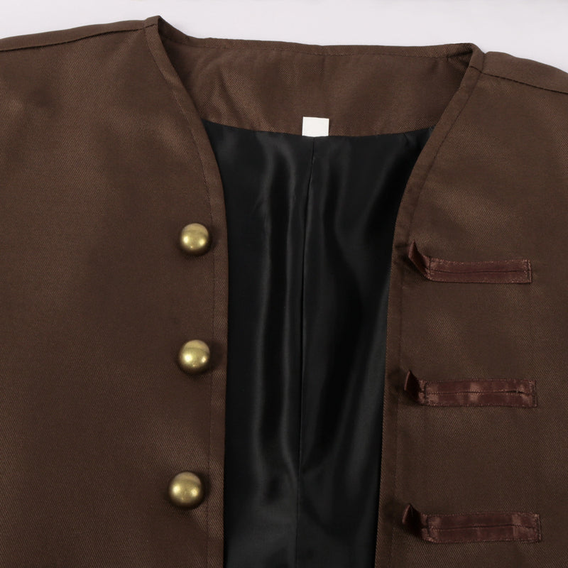 Men Jack Sparrow Cosplay Costume Jackie Captain Khaki Pirate Uniform