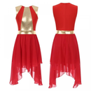 Metallic Shiny Dance Dress Liturgical Lyrical Worship Color Block Praisewear