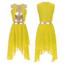 Metallic Shiny Dance Dress Liturgical Lyrical Worship Color Block Praisewear