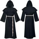 Monk Tunic Robe Medieval Friar Priest Cosplay Hooded Cloak - AwwwCos