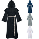 Monk Tunic Robe Medieval Friar Priest Cosplay Hooded Cloak - AwwwCos