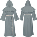 Monk Tunic Robe Medieval Friar Priest Cosplay Hooded Cloak - AwwwCos
