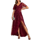 Mother of The Bride Gown for Wedding Sequin Sparkly Evening Dress - AwwwCos