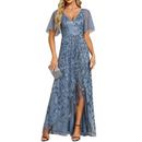 Mother of The Bride Gown for Wedding Sequin Sparkly Evening Dress - AwwwCos