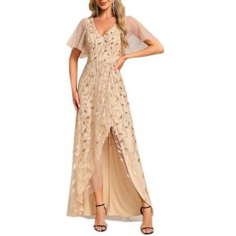 Mother of The Bride Gown for Wedding Sequin Sparkly Evening Dress