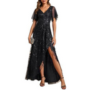 Mother of The Bride Gown for Wedding Sequin Sparkly Evening Dress - AwwwCos